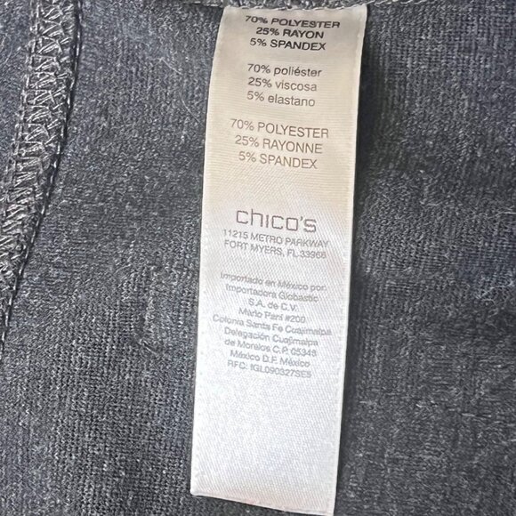 Chicos Premiere Ponte Faux Pocket Gray Pants Size 2/USM12 Short Stretch Comfort - Picture 6 of 14